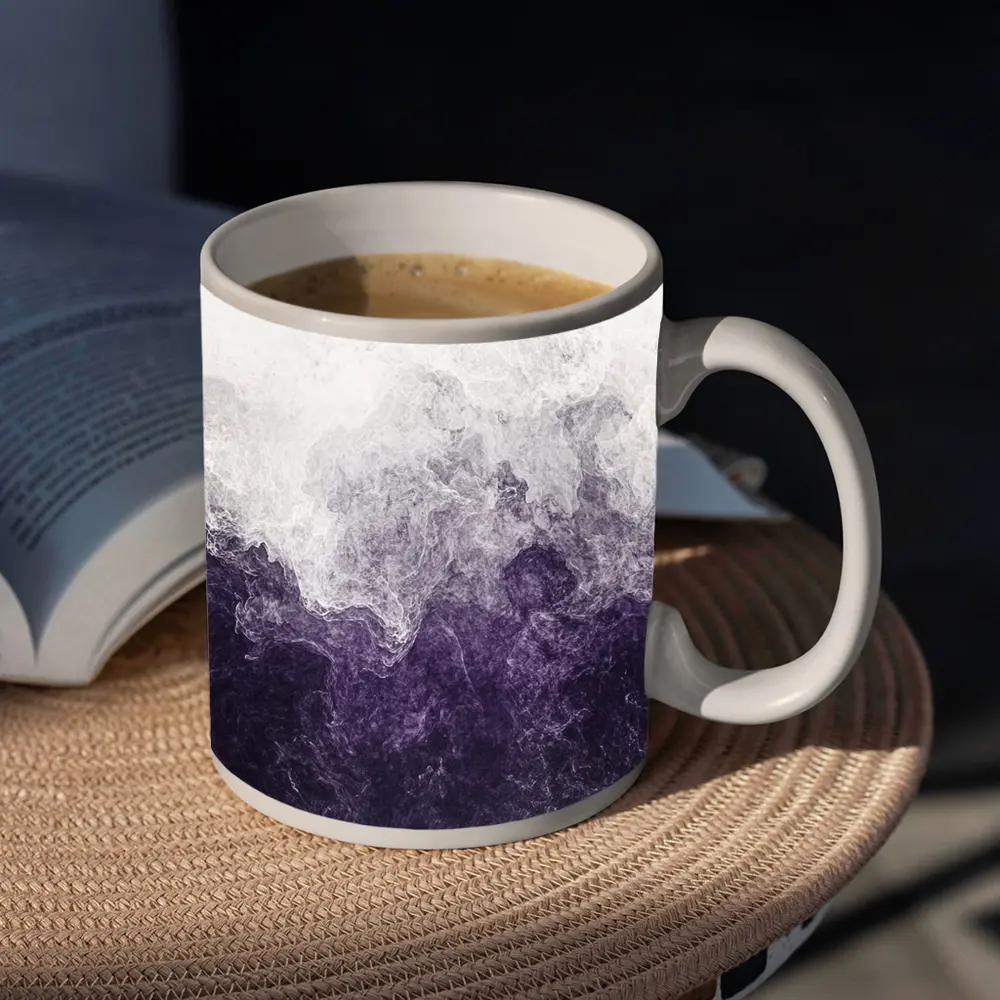 Purple Smoke Abstract Dark Stormy Art – Mugs