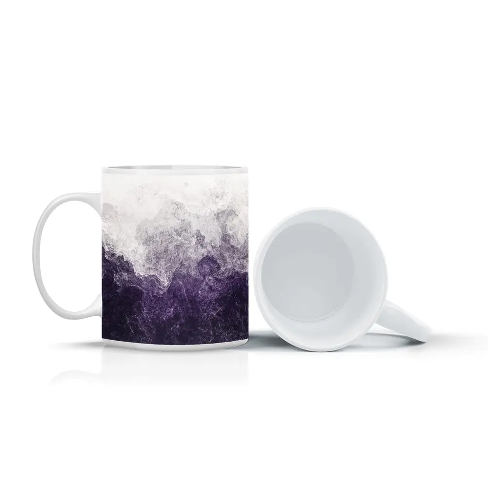 Purple Smoke Abstract Dark Stormy Art – Mugs