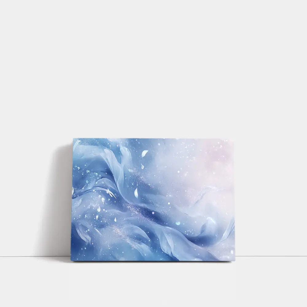 Soft Blue Abstract Swirling Dreamy Art – Wall Art