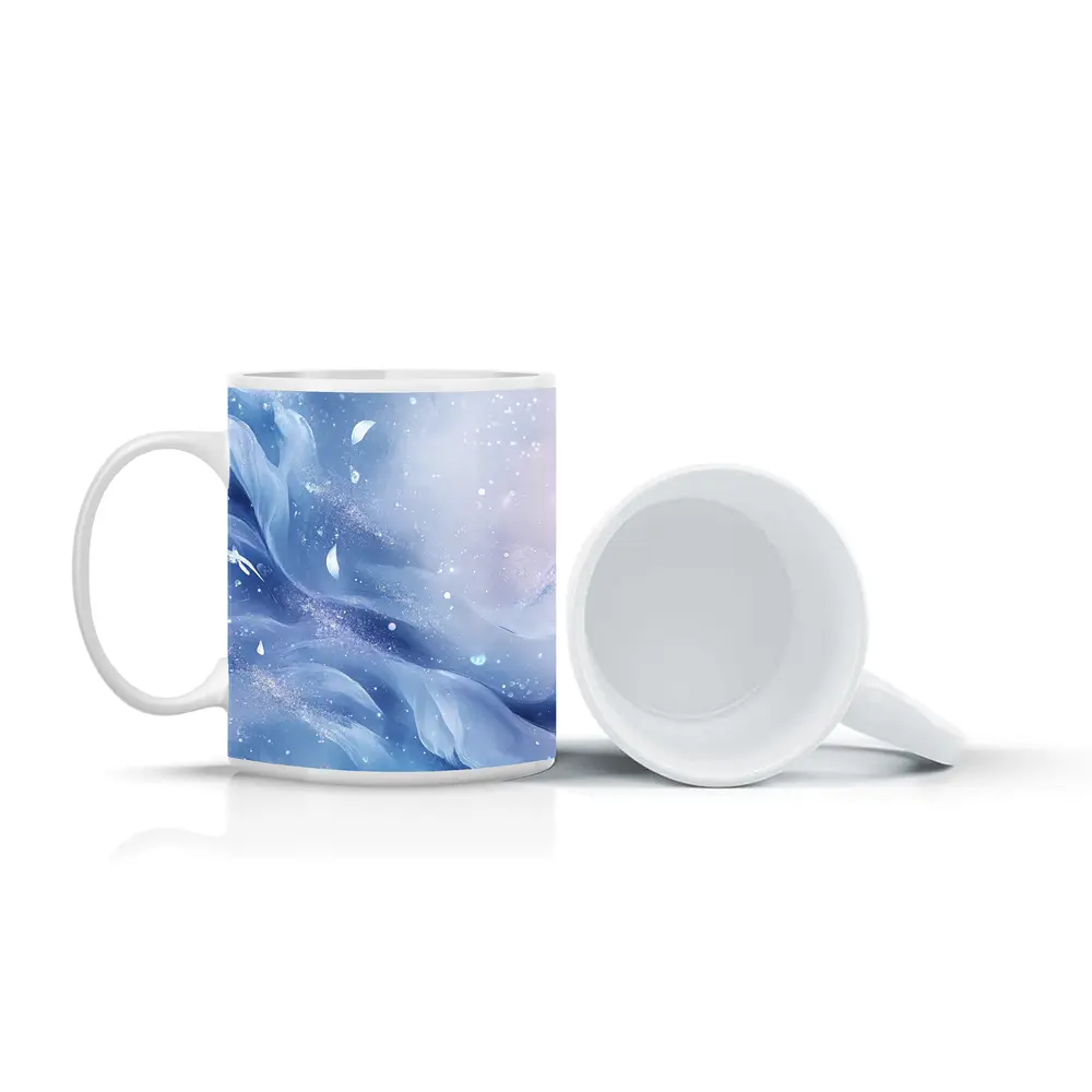 Soft Blue Abstract Swirling Dreamy Art – Mugs