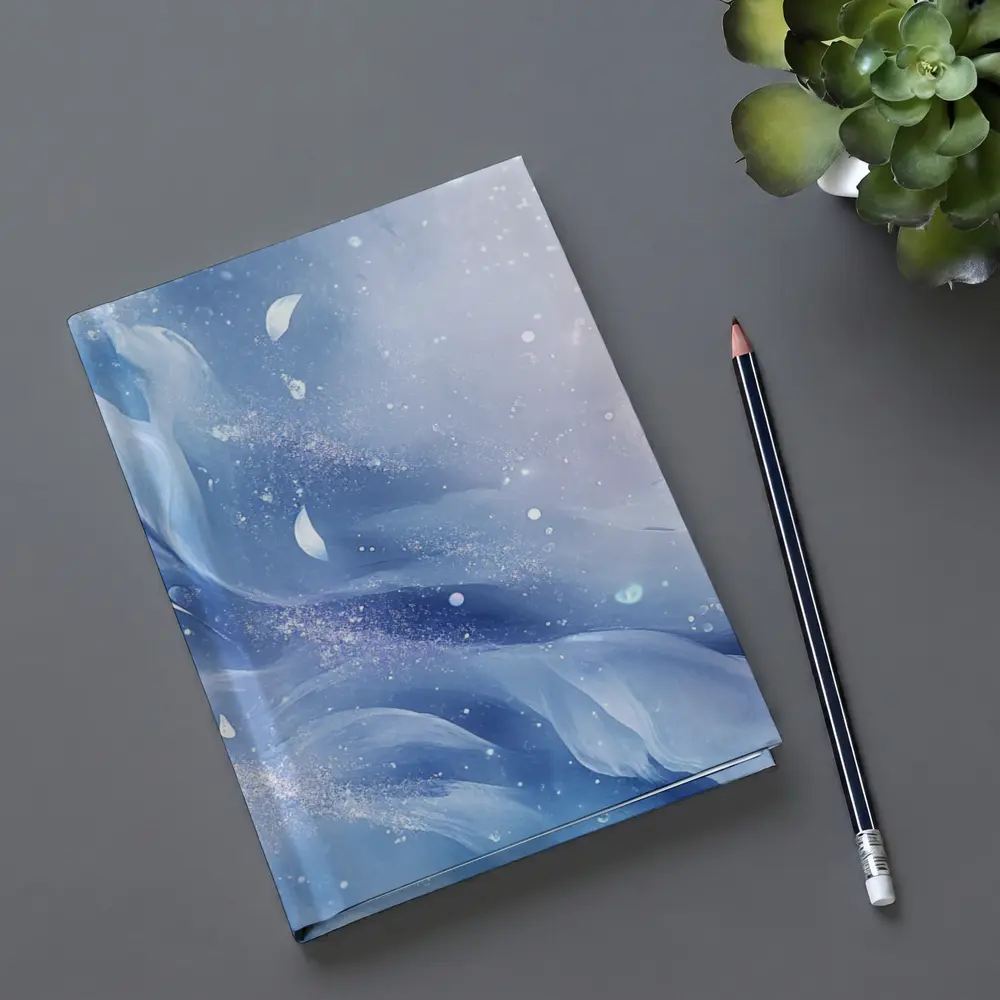Soft Blue Abstract Swirling Dreamy Art – Notebooks