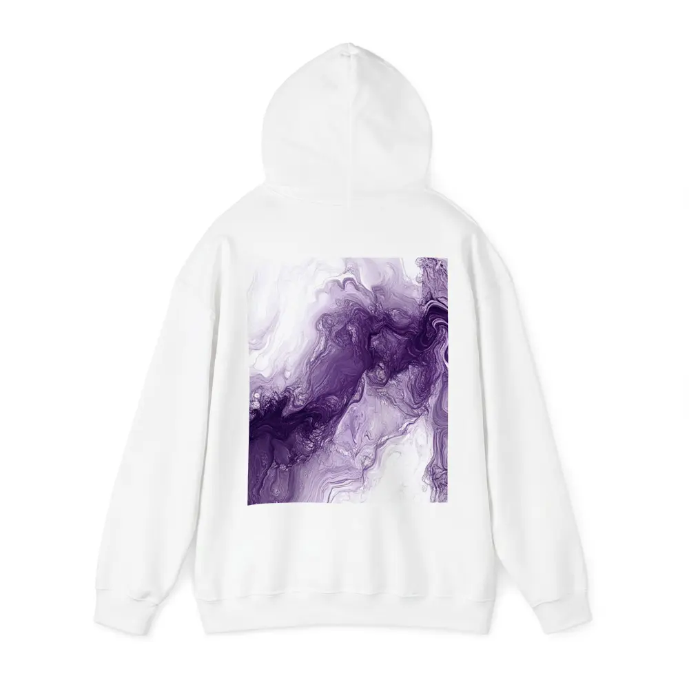 Purple Marble Abstract Fluid Art White – Hoodies