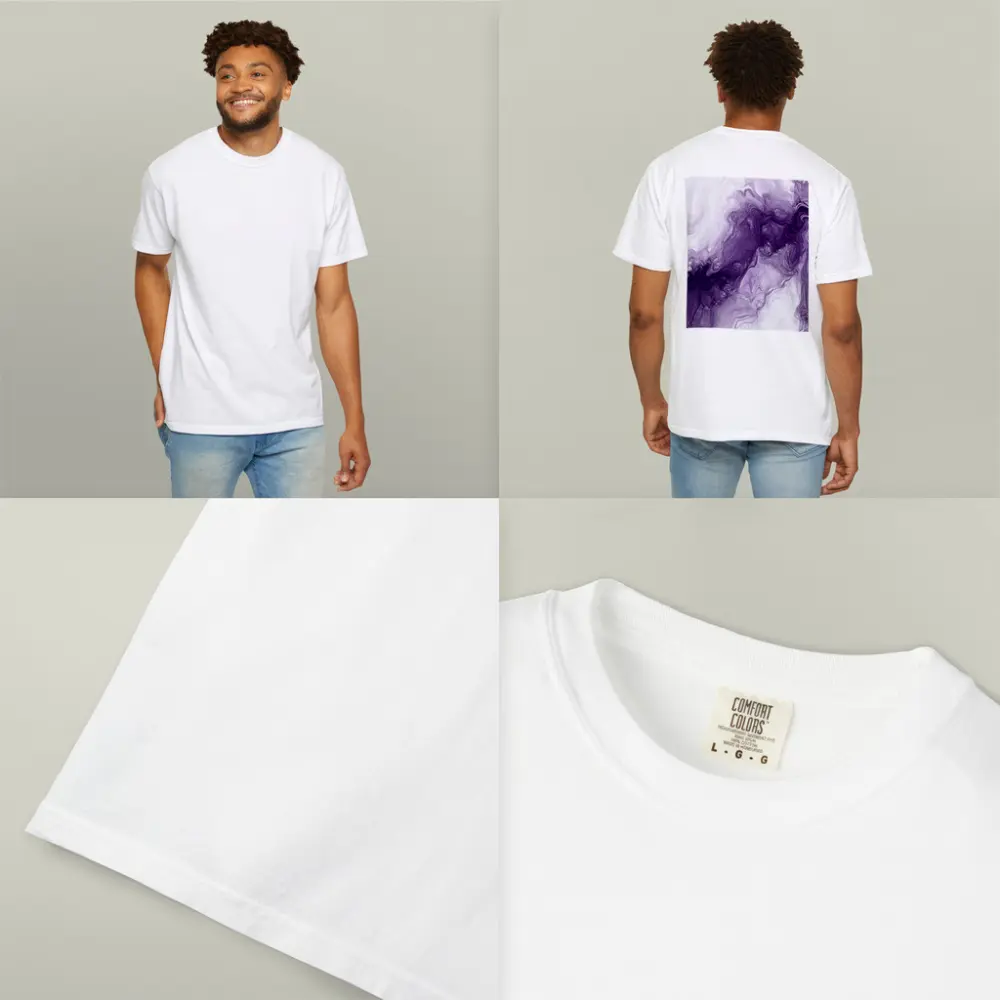 Purple Marble Abstract Fluid Art White – T-Shirts