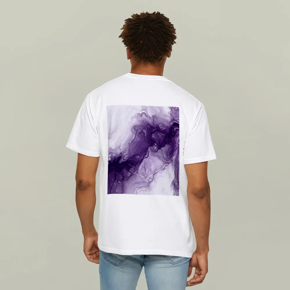 Purple Marble Abstract Fluid Art White – T-Shirts