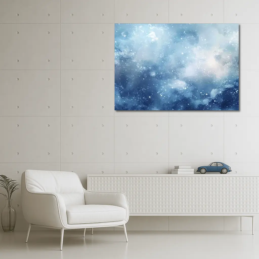 Blue Watercolor Galaxy Space Abstract Art – Wall Art
