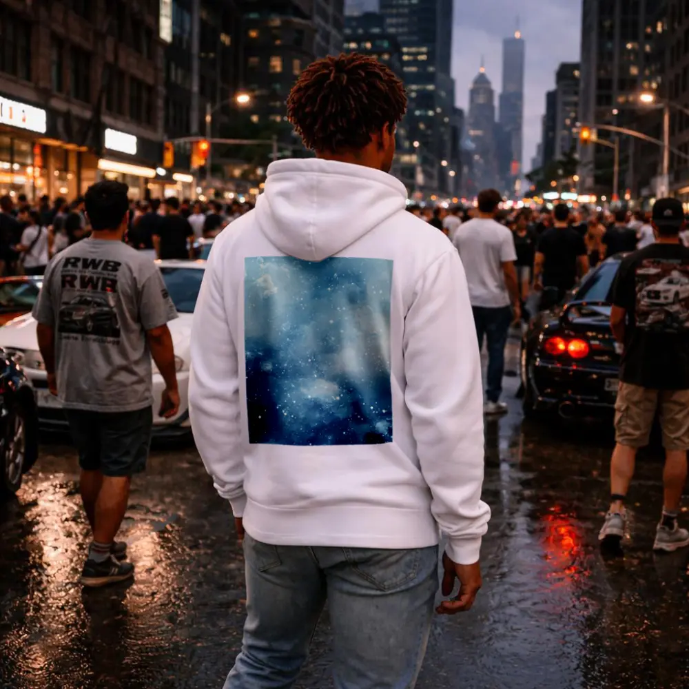 Blue Watercolor Galaxy Space Abstract Art – Hoodies