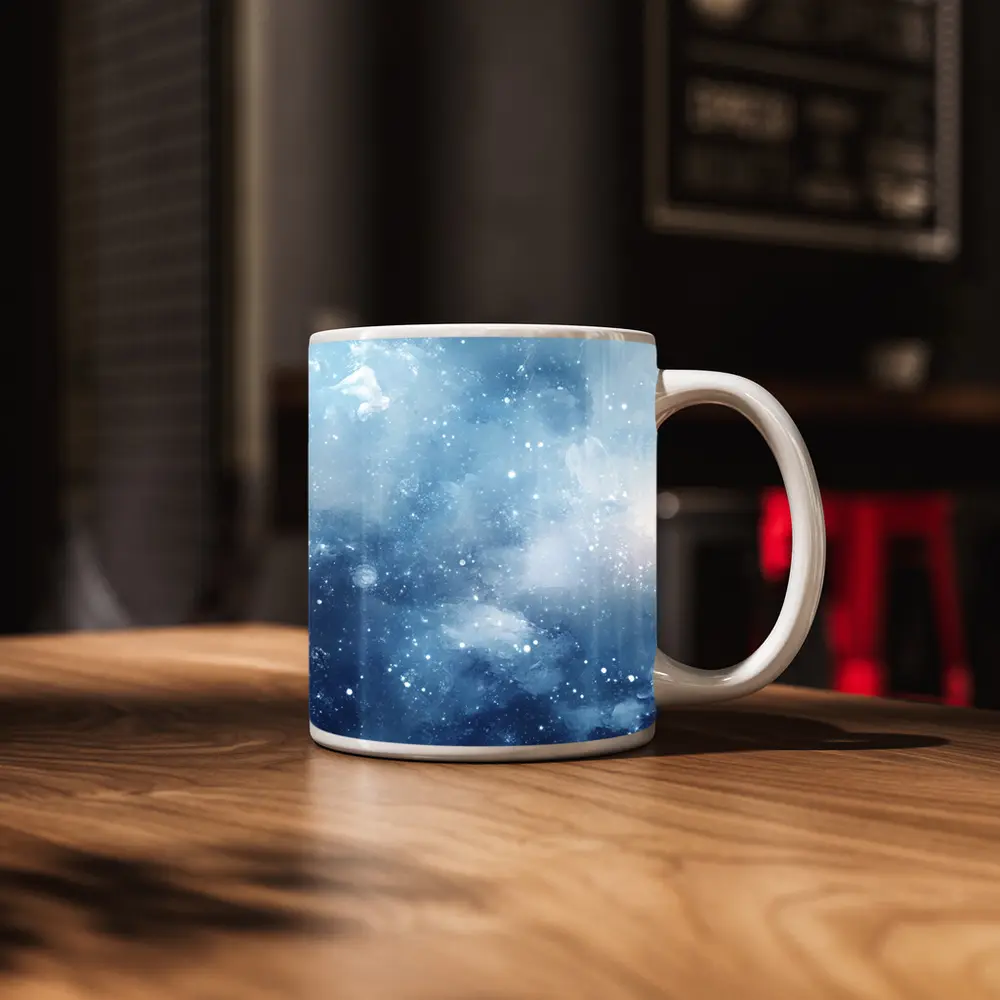 Blue Watercolor Galaxy Space Abstract Art – Mugs