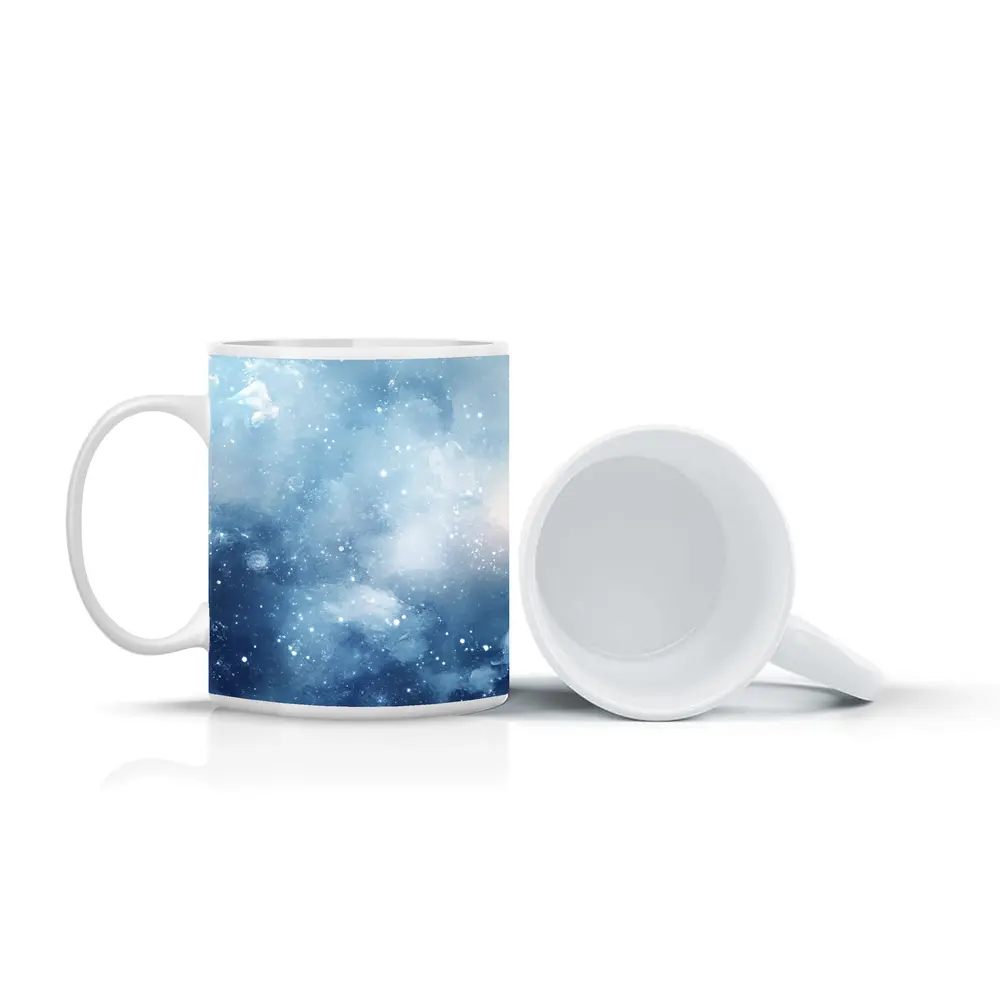 Blue Watercolor Galaxy Space Abstract Art – Mugs