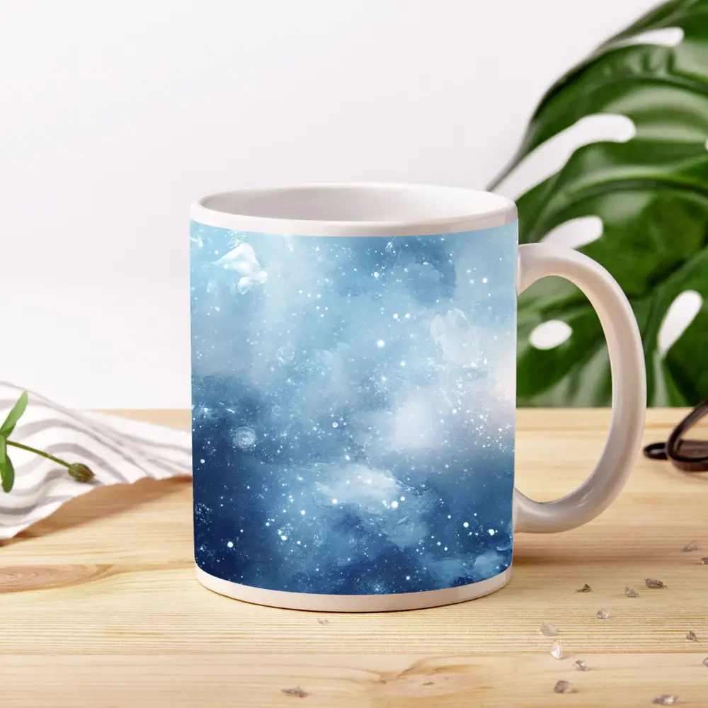 Blue Watercolor Galaxy Space Abstract Art – Mugs