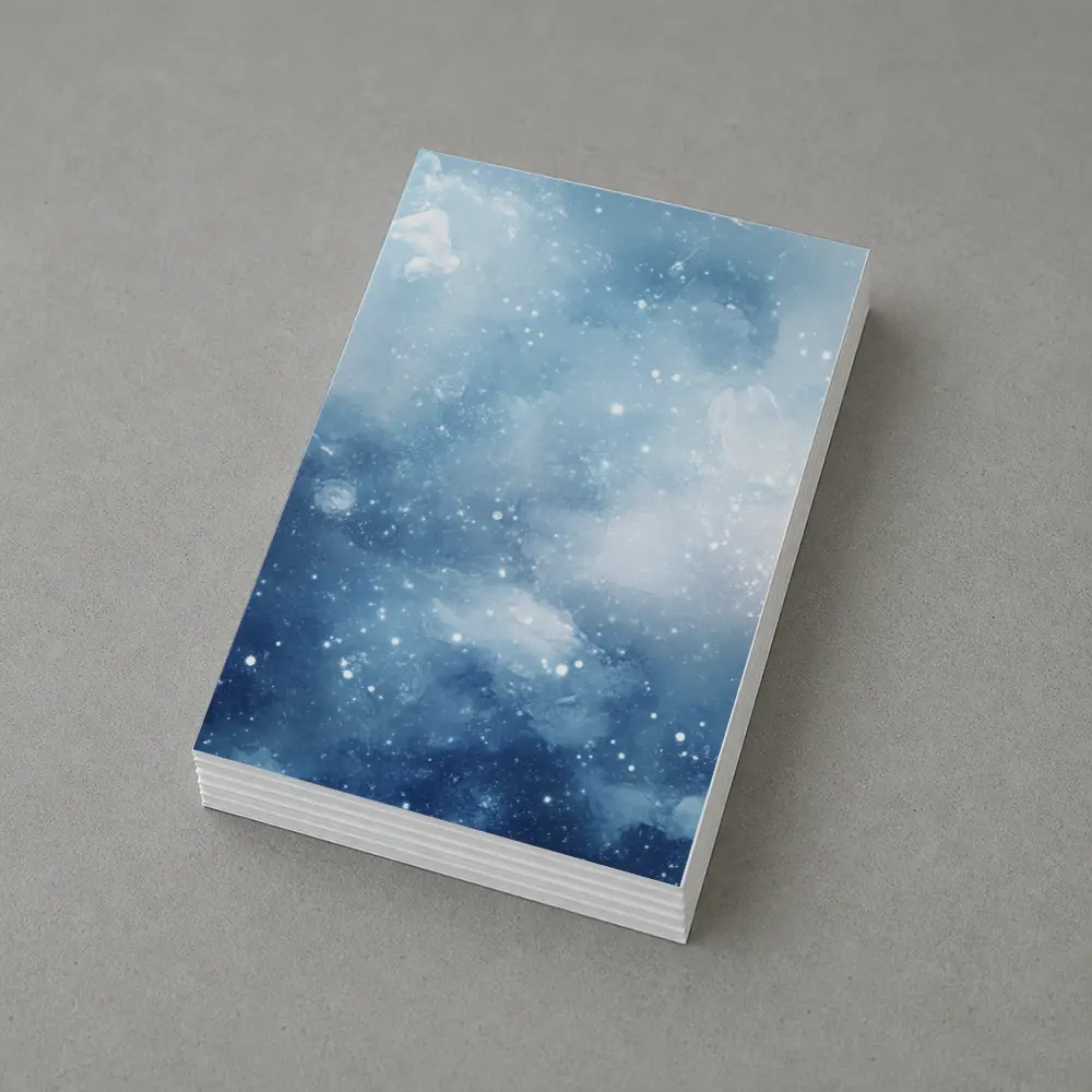 Blue Watercolor Galaxy Space Abstract Art – Postcards