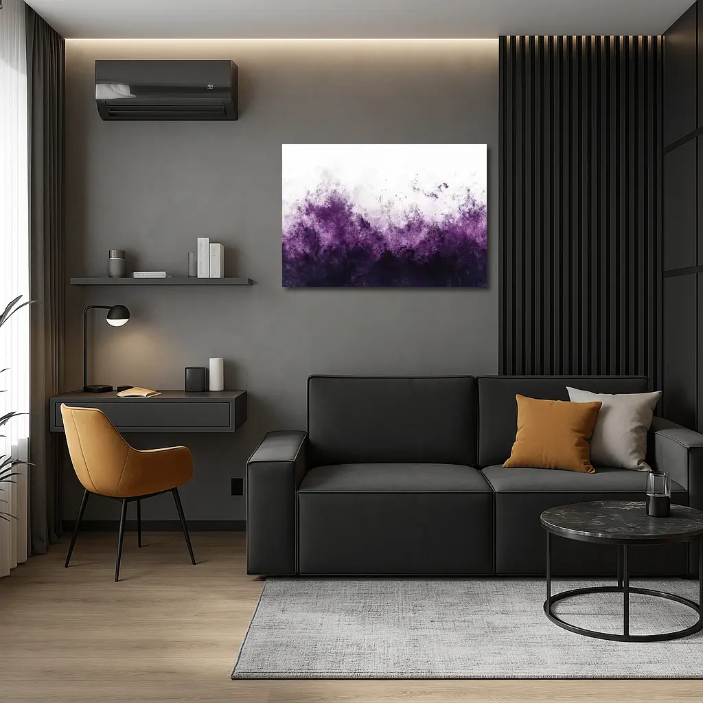 Dark Purple Abstract Grunge Watercolor Art – Wall Art
