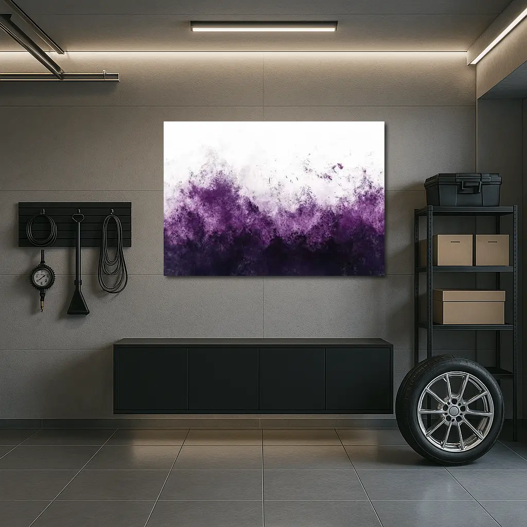 Dark Purple Abstract Grunge Watercolor Art – Wall Art