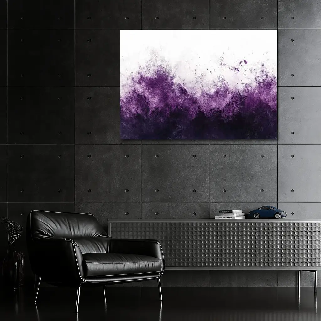 Dark Purple Abstract Grunge Watercolor Art – Wall Art