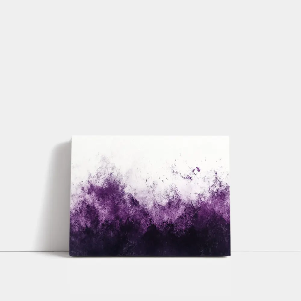 Dark Purple Abstract Grunge Watercolor Art – Wall Art