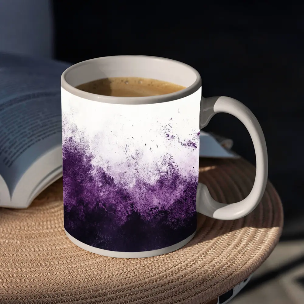 Dark Purple Abstract Grunge Watercolor Art – Mugs