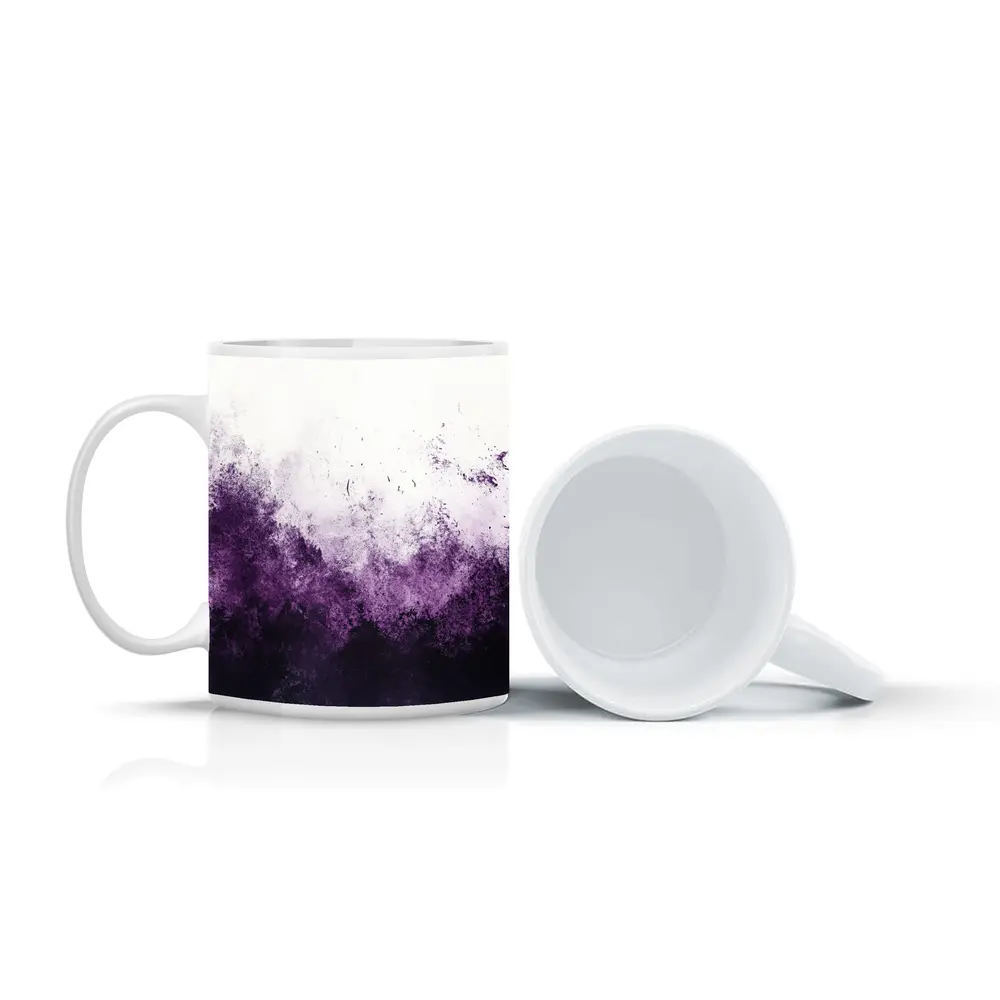 Dark Purple Abstract Grunge Watercolor Art – Mugs