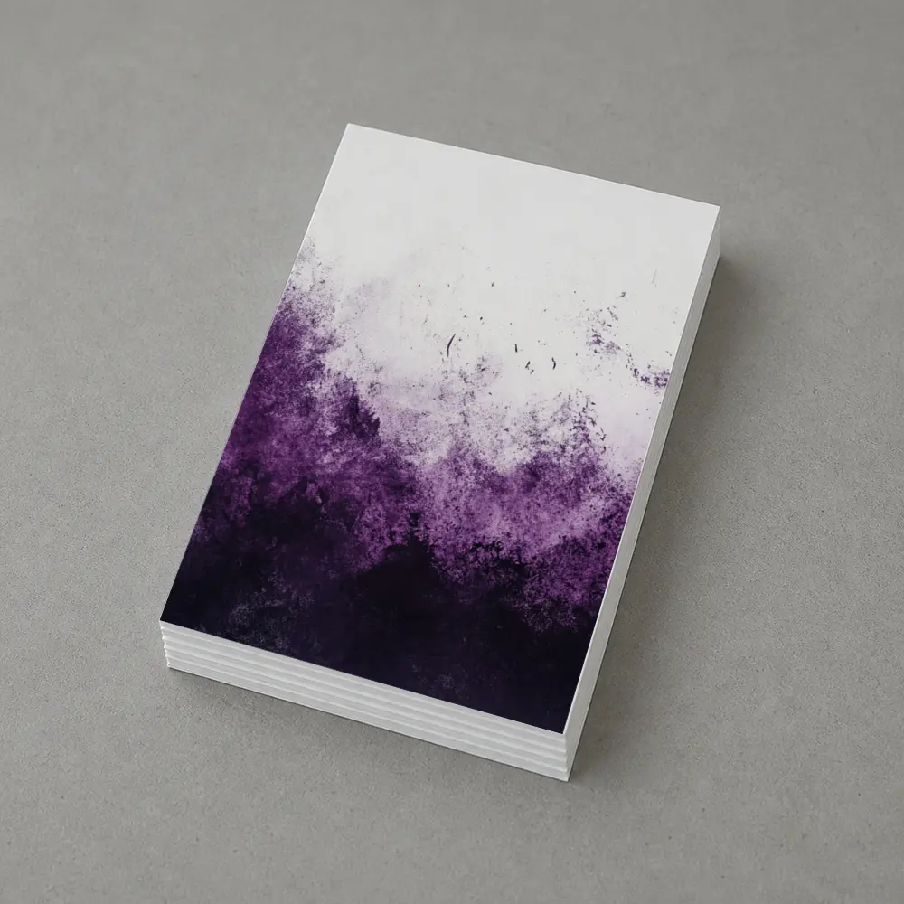 Dark Purple Abstract Grunge Watercolor Art – Postcards