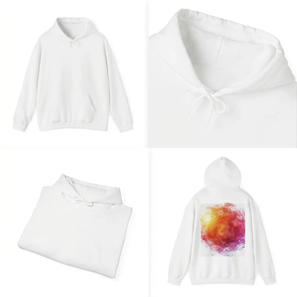 Fiery Red Orange Smoke Abstract White Background – Hoodies