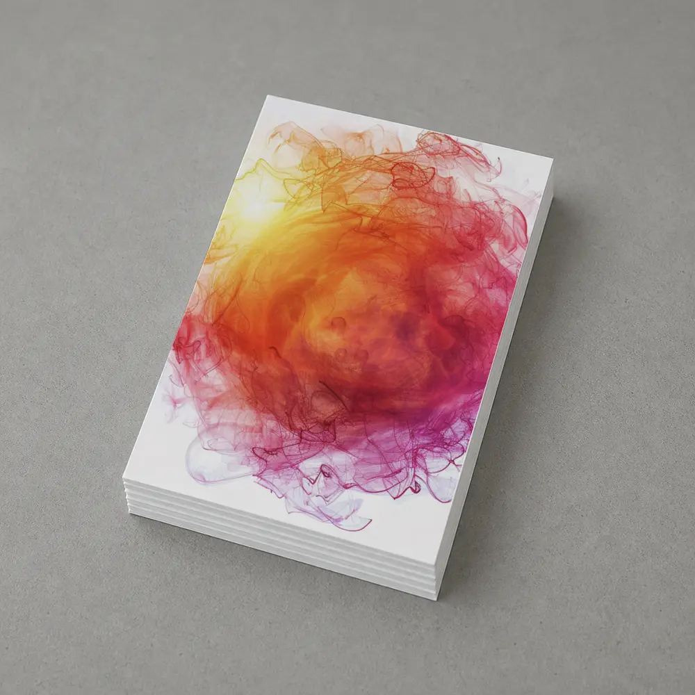 Fiery Red Orange Smoke Abstract White Background – Postcards