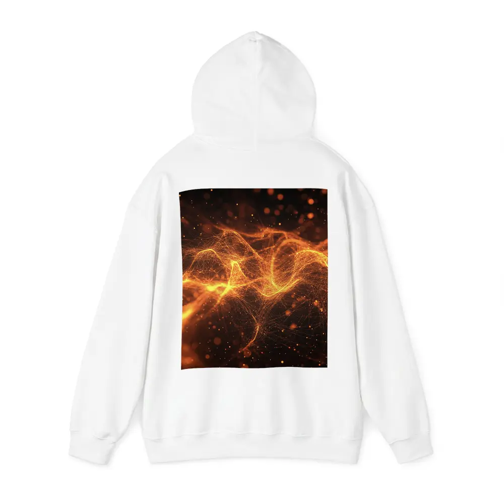 Golden Fire Particle Wave Dark Abstract – Hoodies