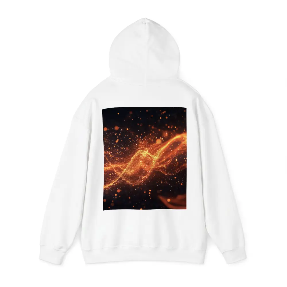 Golden Fire Particles Wave Dark Background – Hoodies