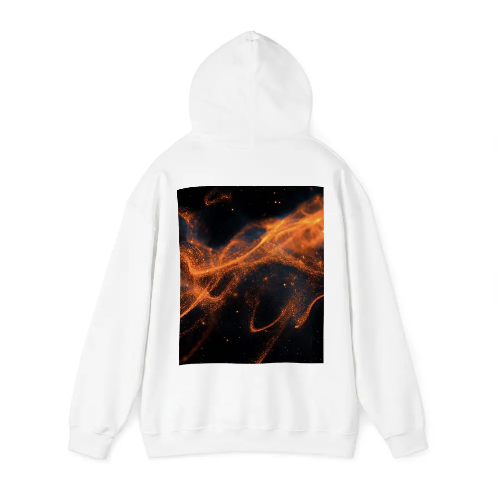Orange Fire Particles Flowing Dark Space – Hoodies