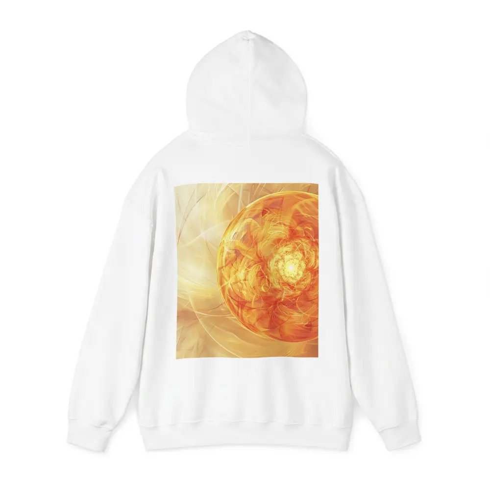 Golden Fractal Orb Swirling Orange Abstract – Hoodies
