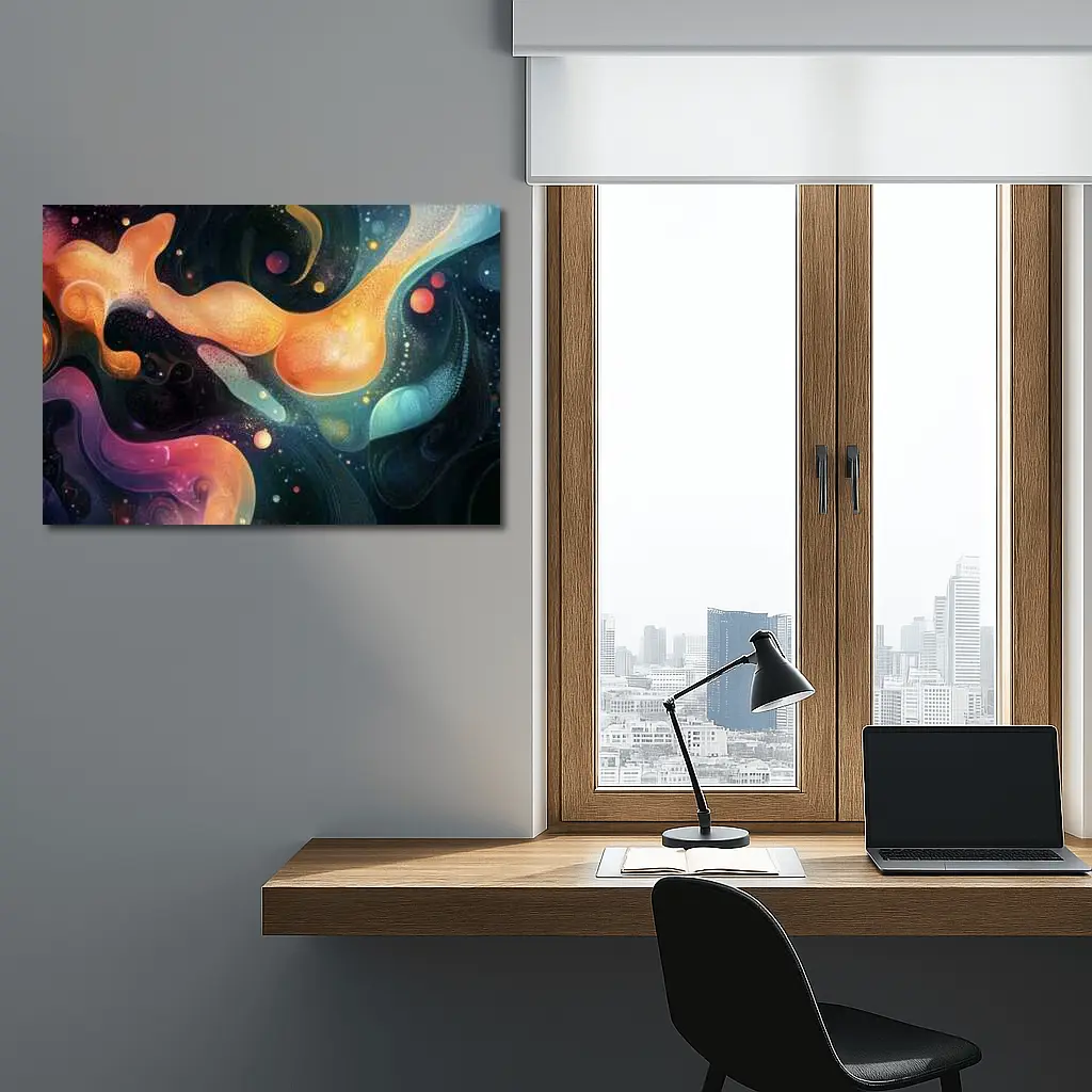 Abstract Fluid Art Dark Space Background – Wall Art