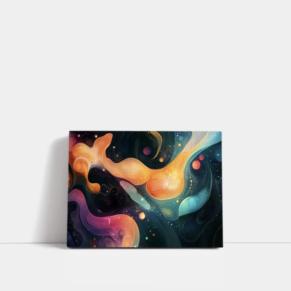 Abstract Fluid Art Dark Space Background – Wall Art