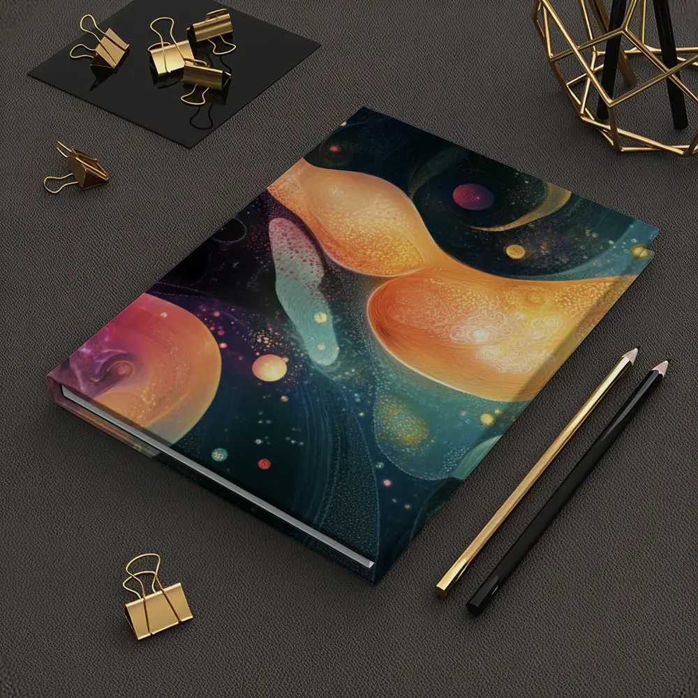 Abstract Fluid Art Dark Space Background – Notebooks
