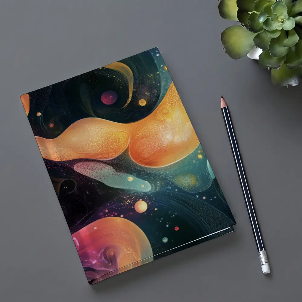 Abstract Fluid Art Dark Space Background – Notebooks