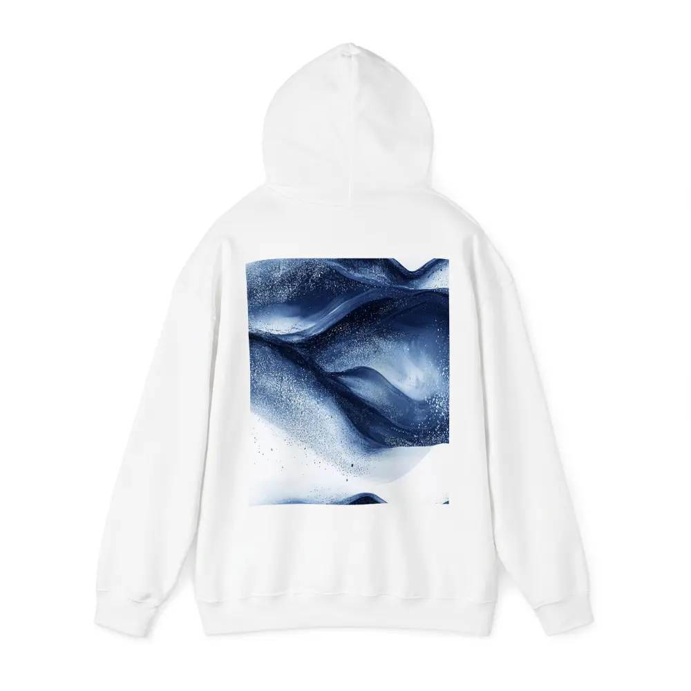 Dark Navy Blue Abstract Fluid Ink Art – Hoodies
