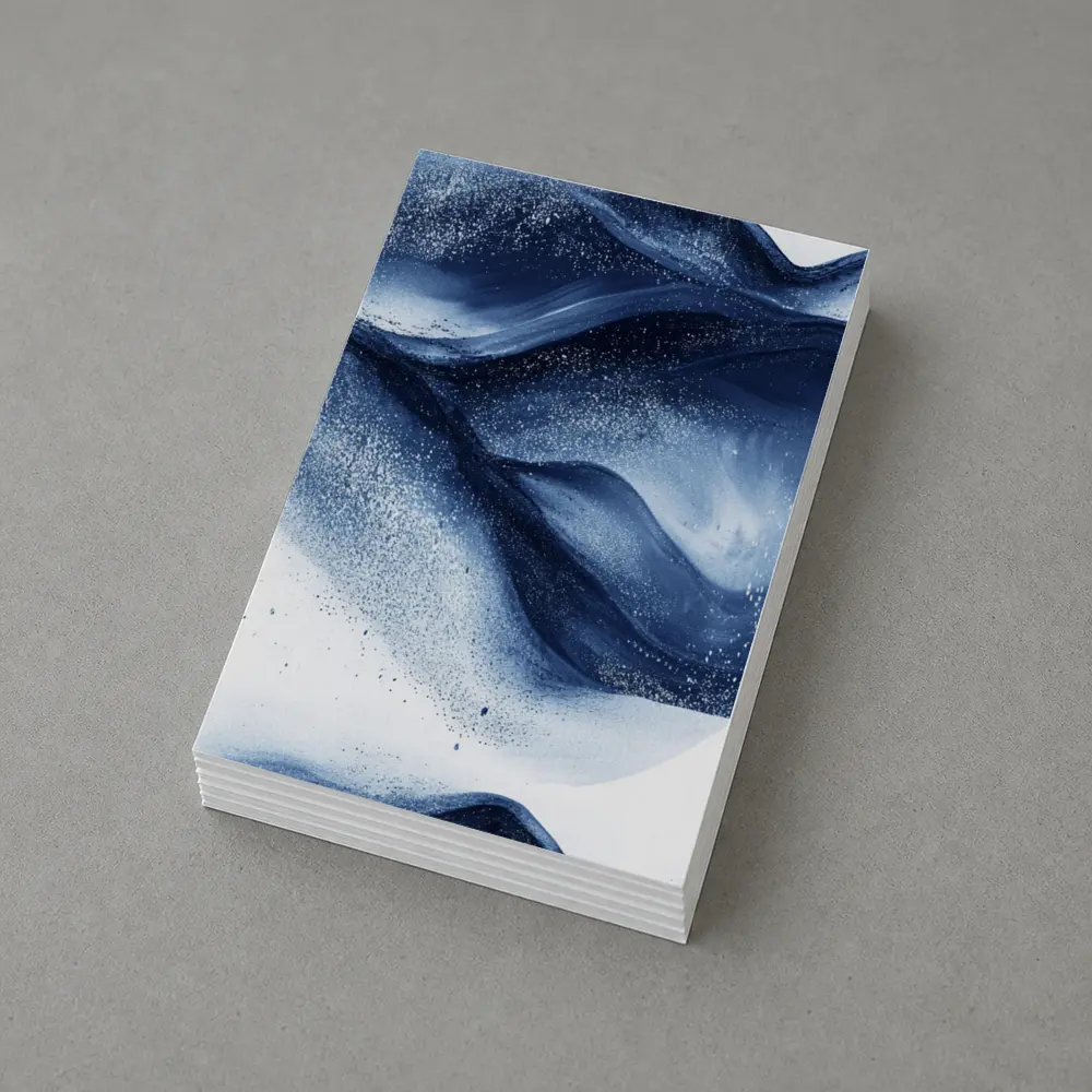 Dark Navy Blue Abstract Fluid Ink Art – Postcards