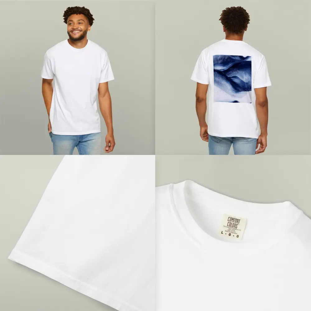 Dark Navy Blue Abstract Fluid Ink Art – T-Shirts