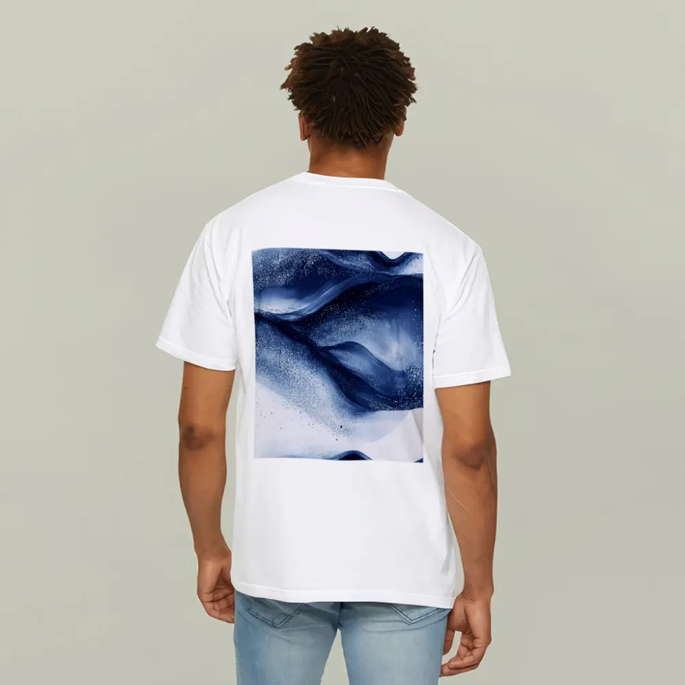 Dark Navy Blue Abstract Fluid Ink Art – T-Shirts