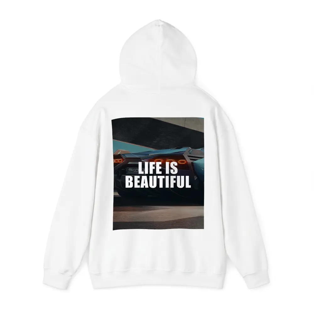 Life Is Beautiful Lamborghini Sian Motivational Art – Hoodies