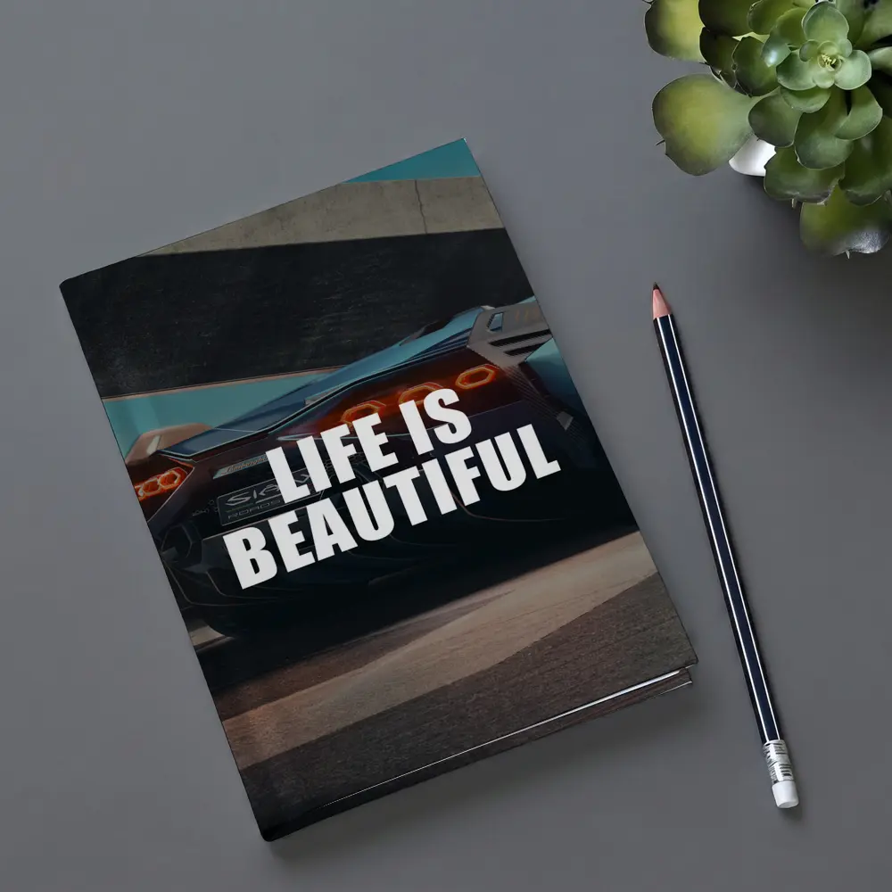 Life Is Beautiful Lamborghini Sian Motivational Art – Notebooks