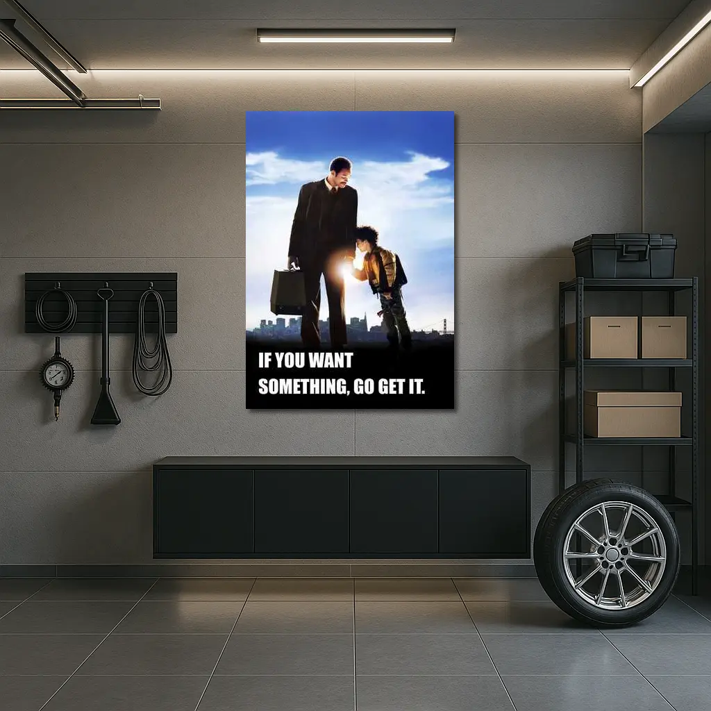Father Son Motivational Quote City Skyline – Wall Art