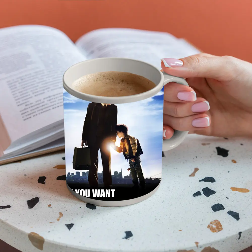 Father Son Motivational Quote City Skyline – Mugs