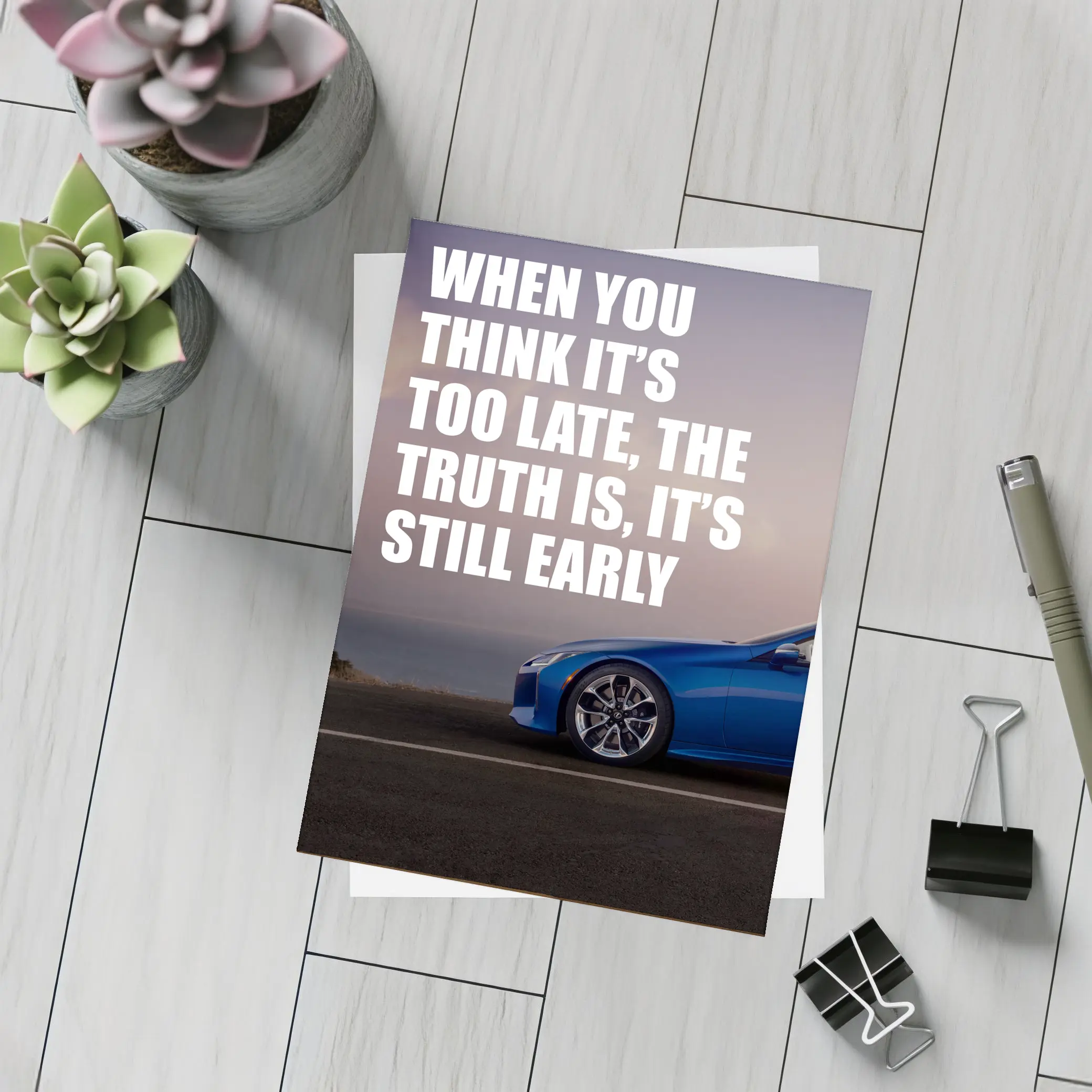 Lexus LC Blue Sports Car Coastal Road – Postcards