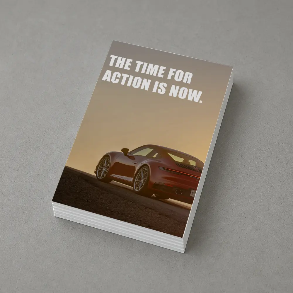 Porsche 911 Red Car Golden Sky – Postcards