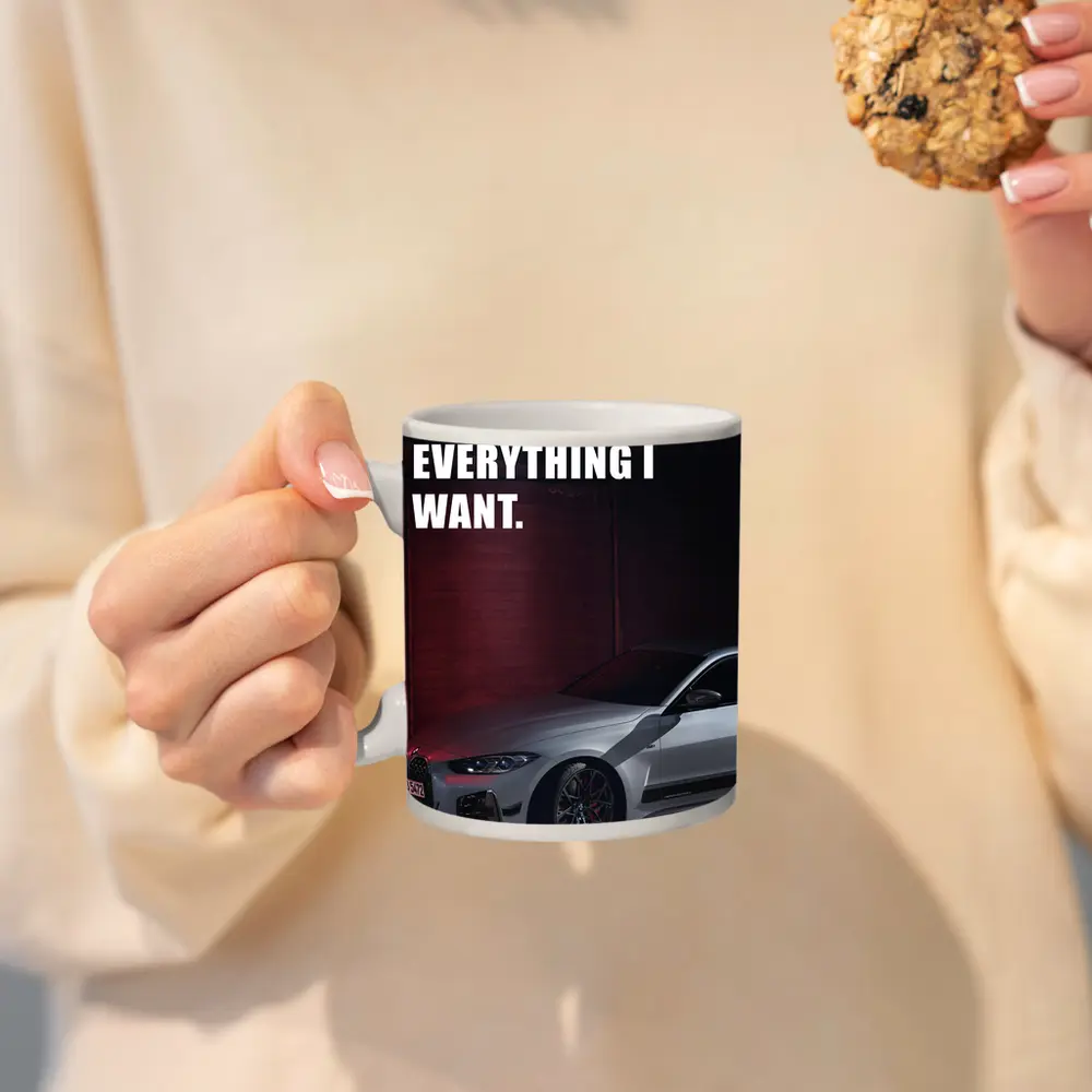 BMW Four Series Silver Coupe Bold Quote – Mugs
