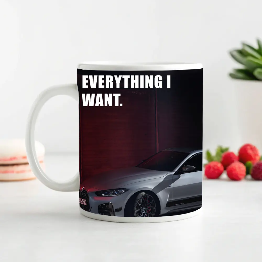 BMW Four Series Silver Coupe Bold Quote – Mugs