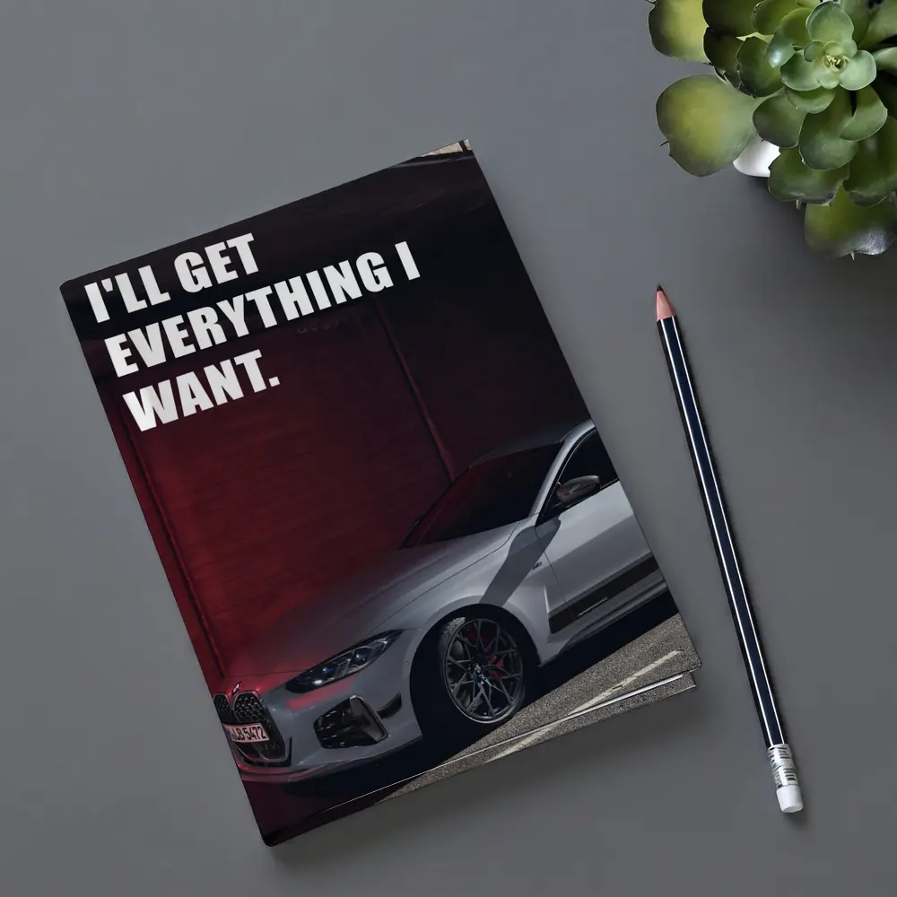 BMW Four Series Silver Coupe Bold Quote – Notebooks