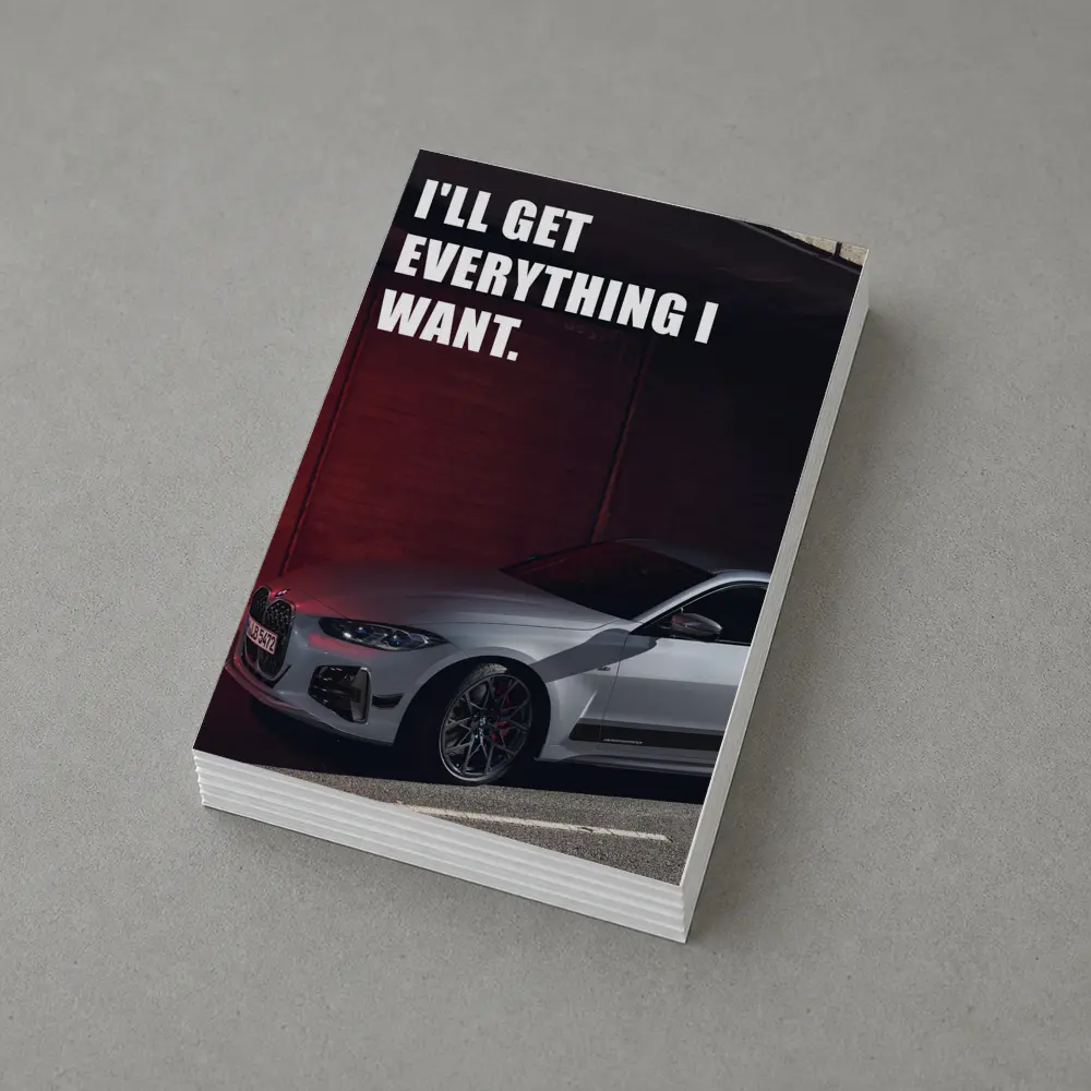 BMW Four Series Silver Coupe Bold Quote – Postcards