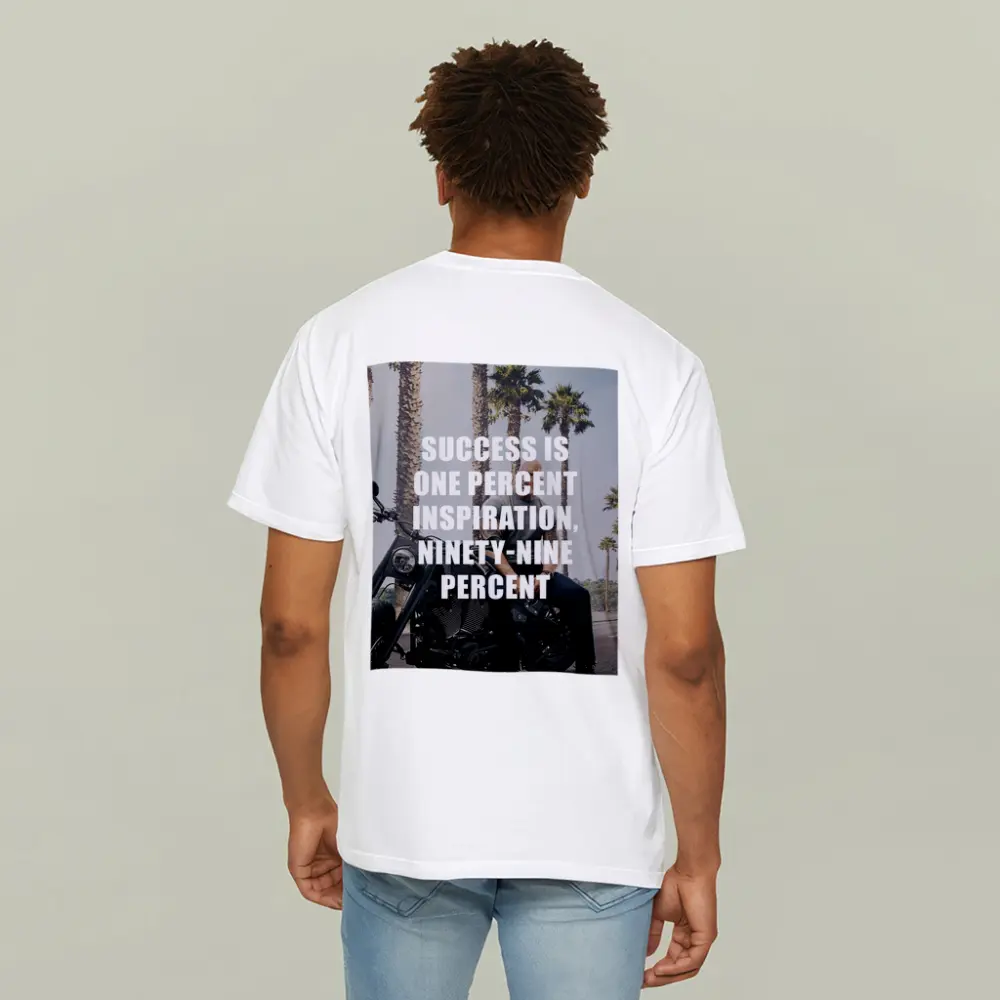 Success Quote Man on Motorcycle Palm Trees – T-Shirts