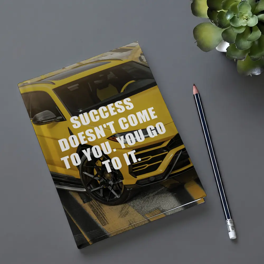 Success Quote Yellow Lamborghini Urus Car – Notebooks