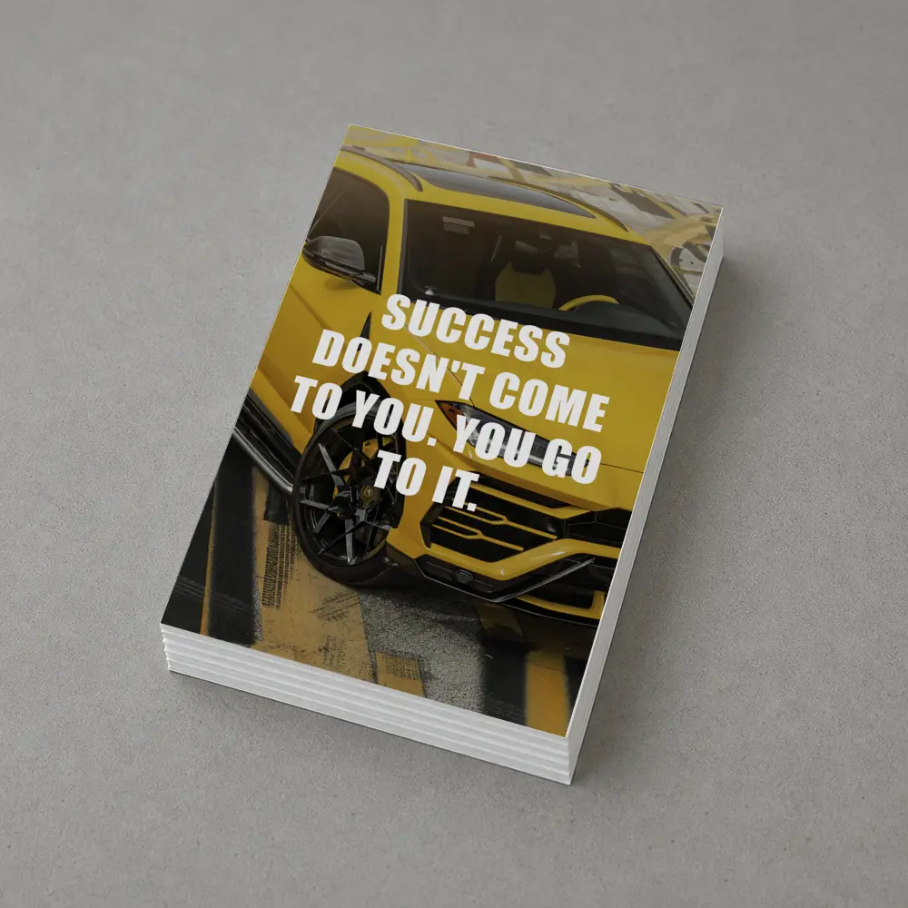 Success Quote Yellow Lamborghini Urus Car – Postcards