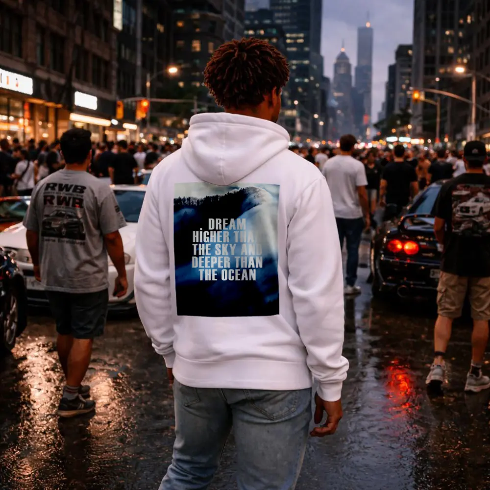 Dream Higher Sky Deeper Ocean Motivational Quote – Hoodies