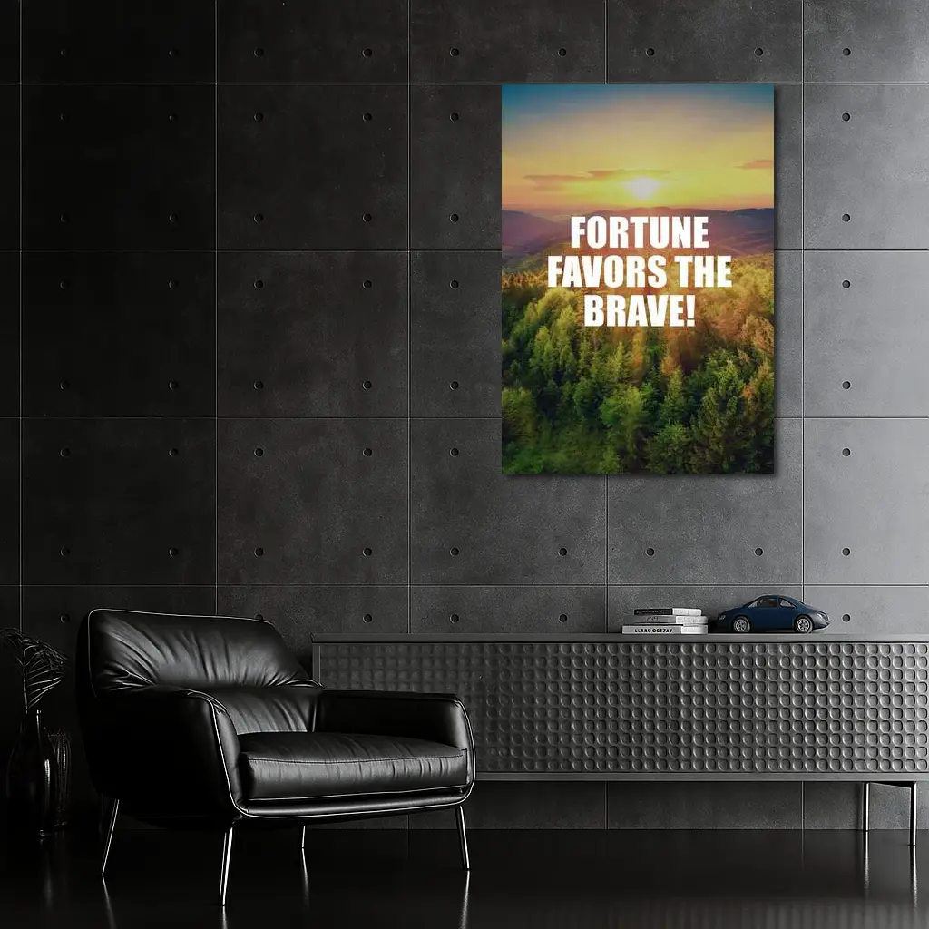 Fortune Favors The Brave Forest Sunset – Wall Art